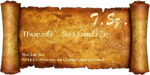 Thurzó Szilamér névjegykártya
